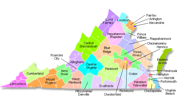 District Map of Virginia