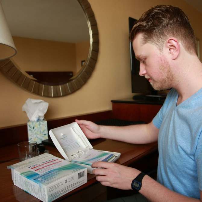 Man taking an HIV self-test