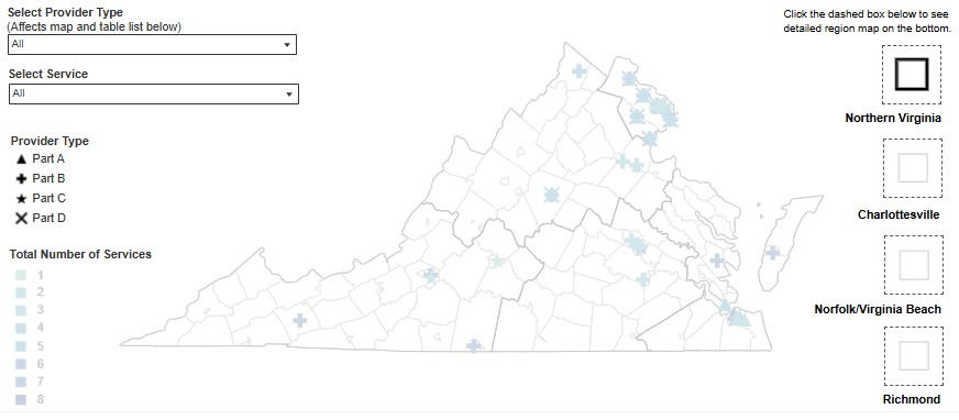 Ryan White Map Dashboard Screen Capture