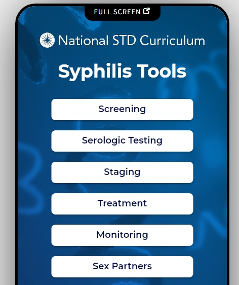 Captura de pantalla de la aplicación Syphilis Tools App