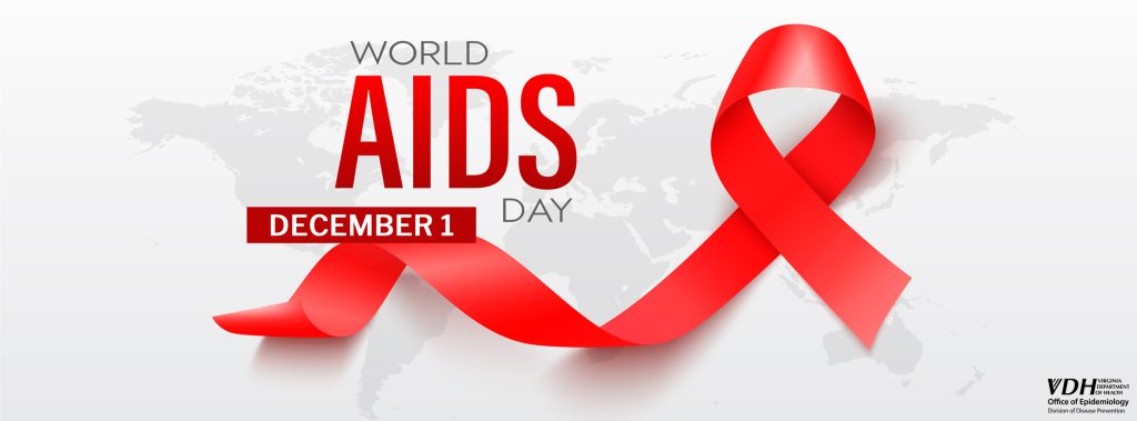 Red ribbon for World AIDS Day December 1.