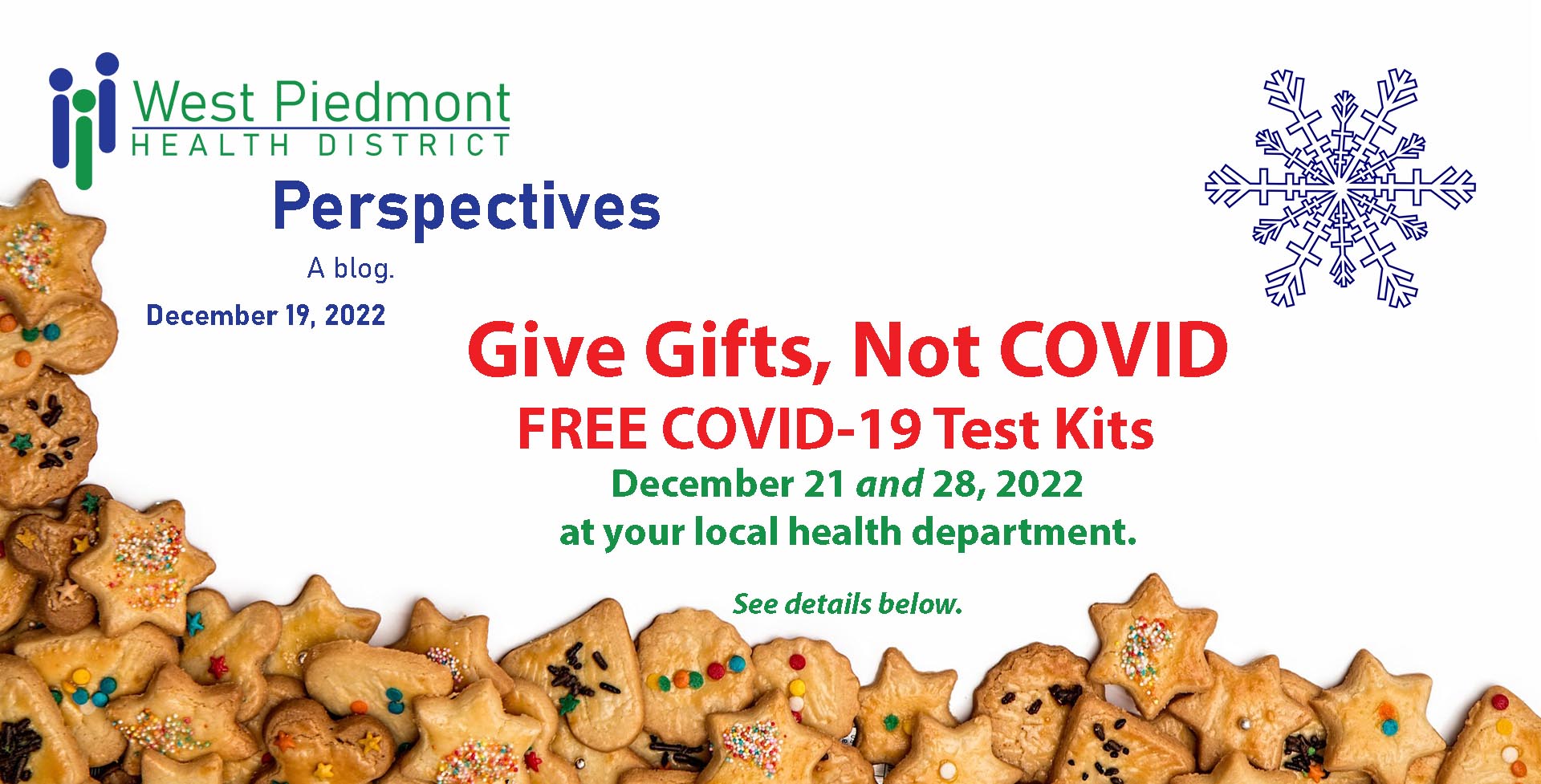 Perspectives cover announcing Free COVID Test Kits December 21 and 28 at your local health department. See below for details.