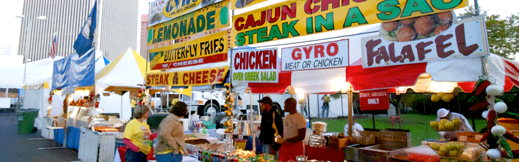 food trucks outdoors at the Richmond Folk Festival