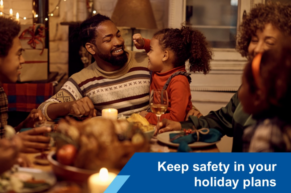 A family sitting together for a holiday meal.
