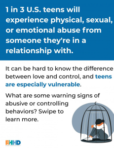 منشور على وسائل التواصل الاجتماعي يصف كيف سيتعرض المراهقون 1 في 3 للإساءة من شخص تربطهم به علاقة.