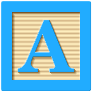 Child's wooden block with letter "A" on it.