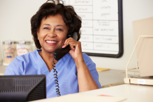 Medical Receptionist answering phone