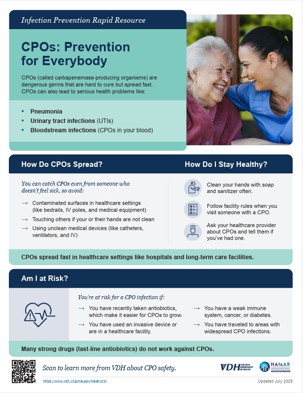 모든 사람을 위한 CPO 감염 예방 신속 리소스