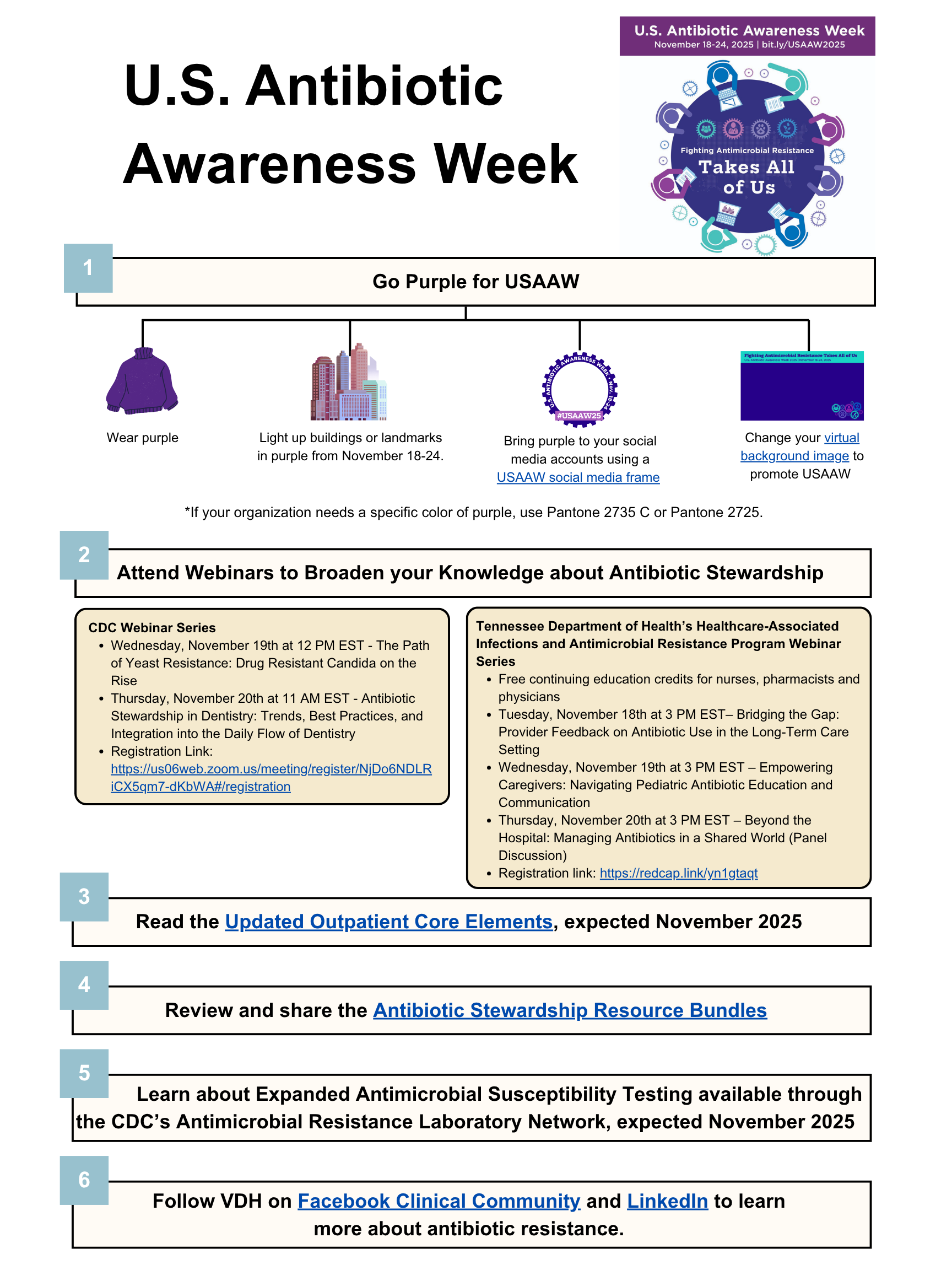 Folleto de la Semana de Concientización sobre los Antibióticos 2025 de EE. UU.
