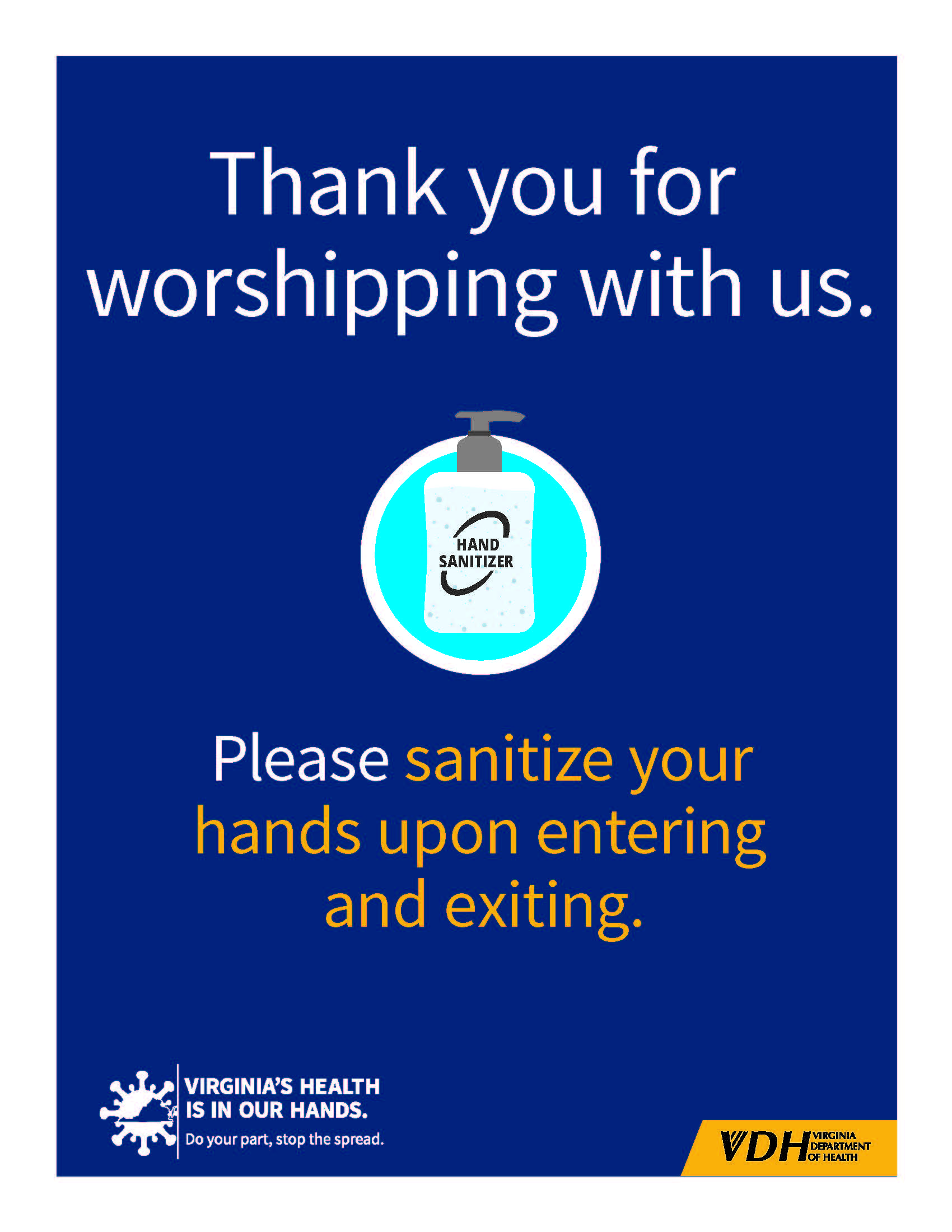 Thank you for worshiping with us blue background