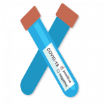 Illustration of COVID-19 test vials 