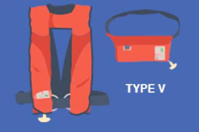 Image of type V lifejackets