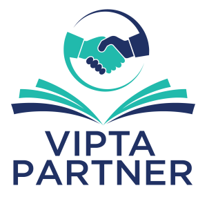 VIPTA Partner Logo - Blue and Green Hands Shaking