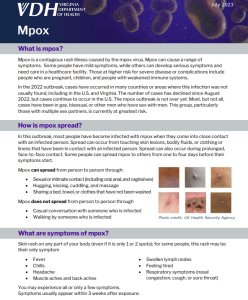 Mpox VDH Fact Sheet Screenshot