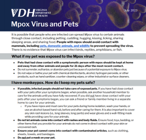 VDH Mpox and Pets