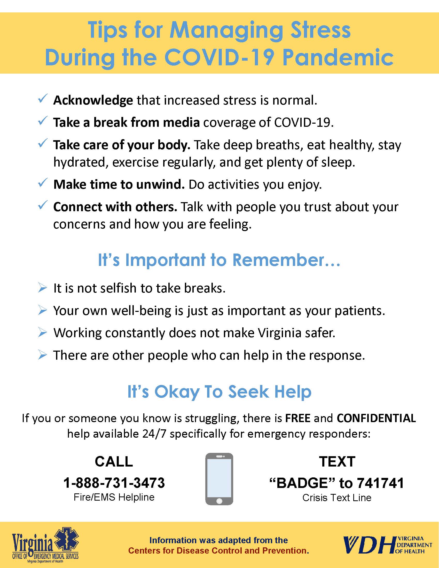 Tips for Managing Stress During the COVID19 Pandemic Emergency