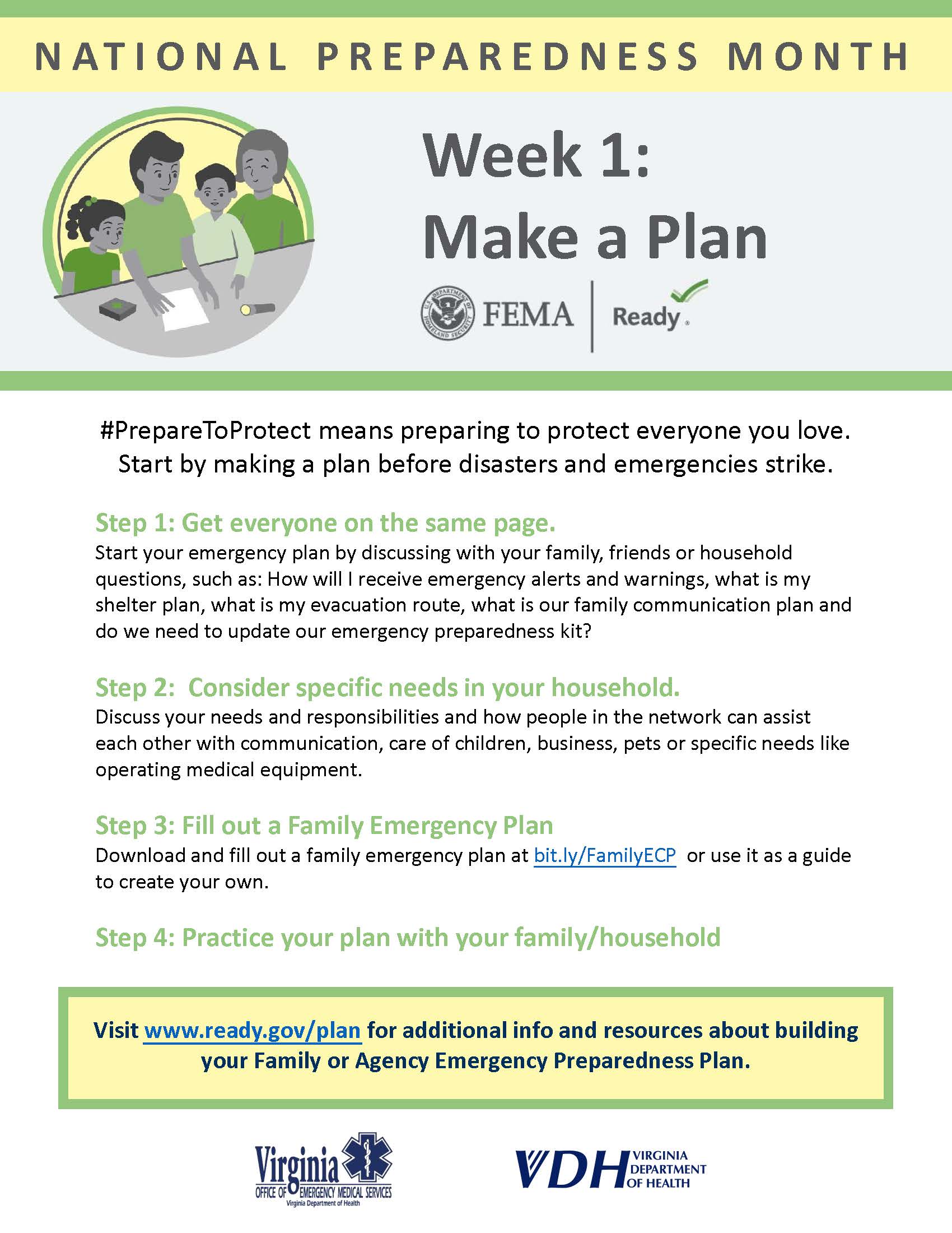 National Preparedness Month Week 1 Make a Plan Emergency Medical