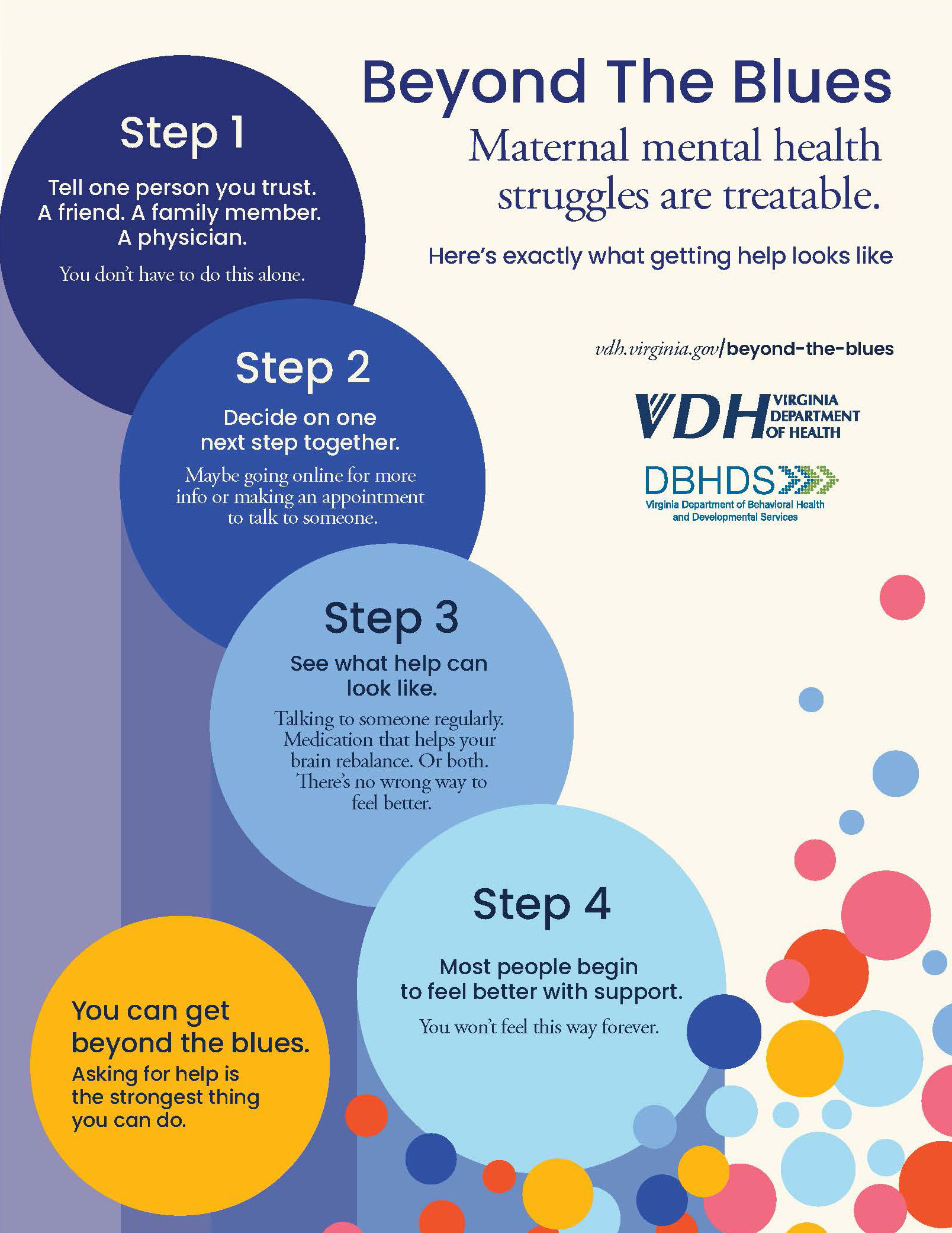 Flyer: Maternal mental health struggles are treatable.