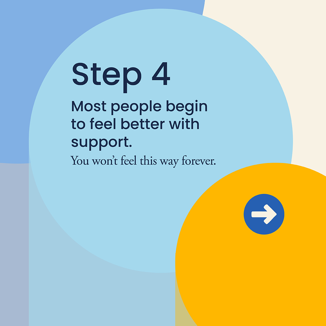 Step 4: Most people begin to feel better with support. You won't feel this way forever.