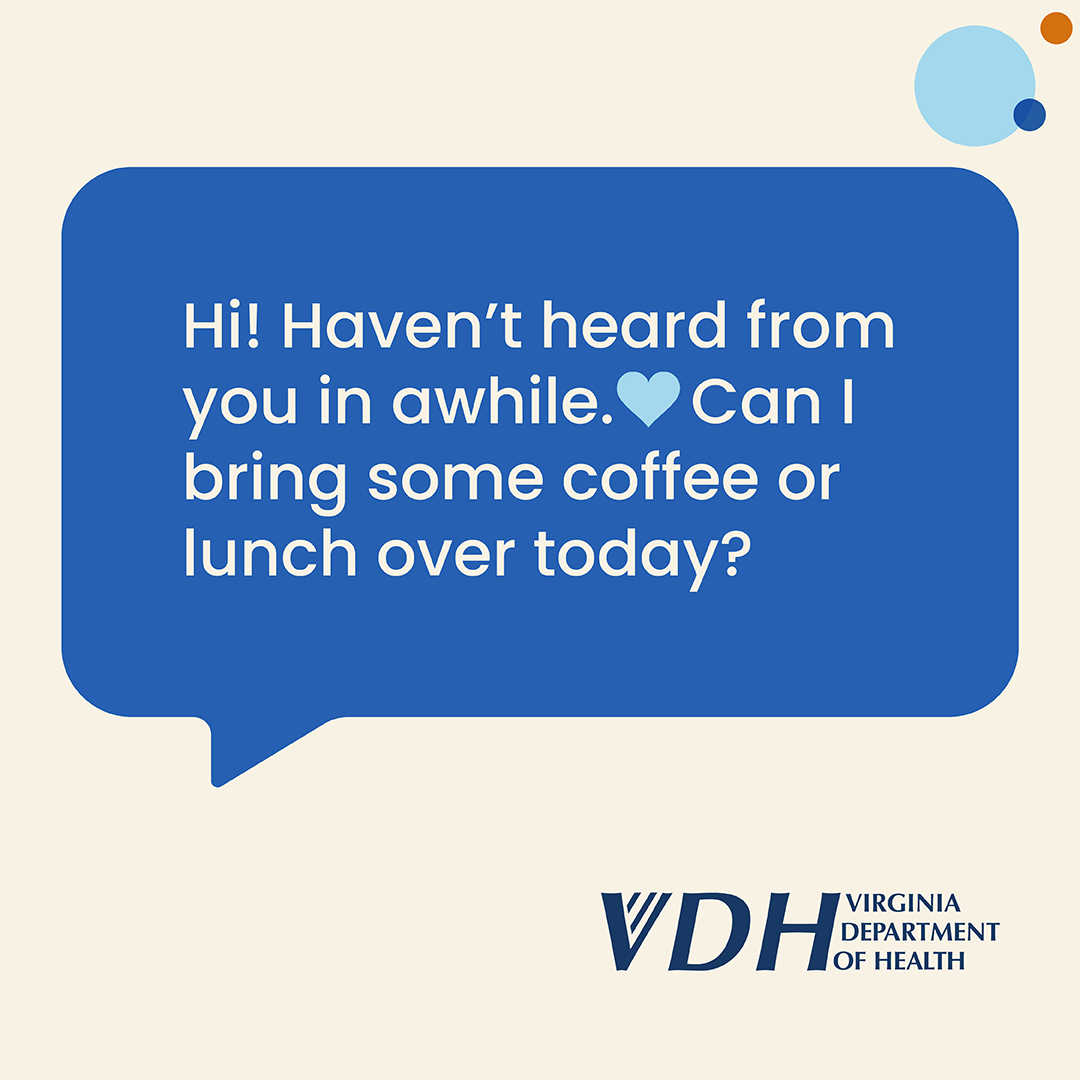 Hi! Haven't heard from you in a while (heart emoji). Can I bring some coffee or lunch over today?