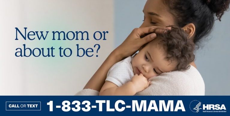 新手媽媽或即將成為媽媽?來電或文字1-833-TLC-MAMA