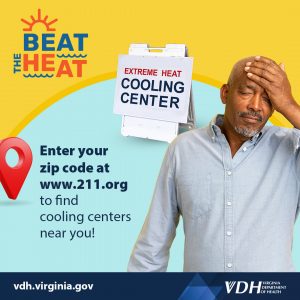 Người đàn ông trông có vẻ nóng bỏng. Văn bản: Nhập yourzicode tại www.211.org để tìm trạm làm mát phù hợp với bạn.