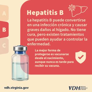 La hepatitis B puede convertirse en una infección crónica y causar graves daños al hígado. No tiene cura, pero existen tratamientos que pueden ayudar a controlar la enfermedad. La mejor forma de protegerse es vacunarse desde el nacimiento, aunque nunca es tarde para recibir su vacuna. 