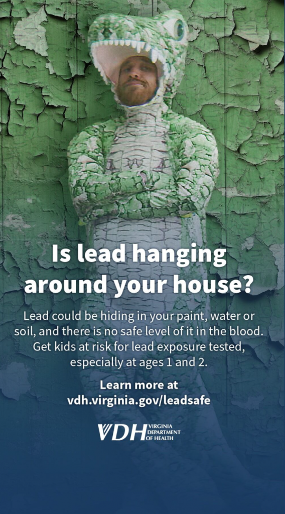 Chip, nueva mascota de cocodrilo, para promover la prevención del envenenamiento por plomo.