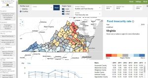Screengrab of the Virginia Rural Health Data Commons