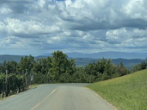 Photo taken of a mountain side road by Claire Huddleston, submitted to the VA-SORH 2021 Photo Contest. 