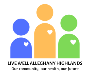3 figuras azul / amarillo / verde - Live Well Alleghany Highlands