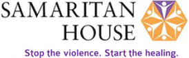 Samaritan House Virginia, stop the violence graphic logo and website link.