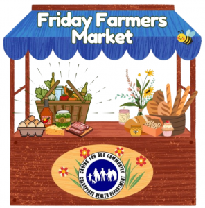 Farmer's market decorative graphic.