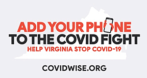 COVIDWISE Logo & Link- Add Your Phone to the COVID Fight, Help Virginia Stop COVID-19