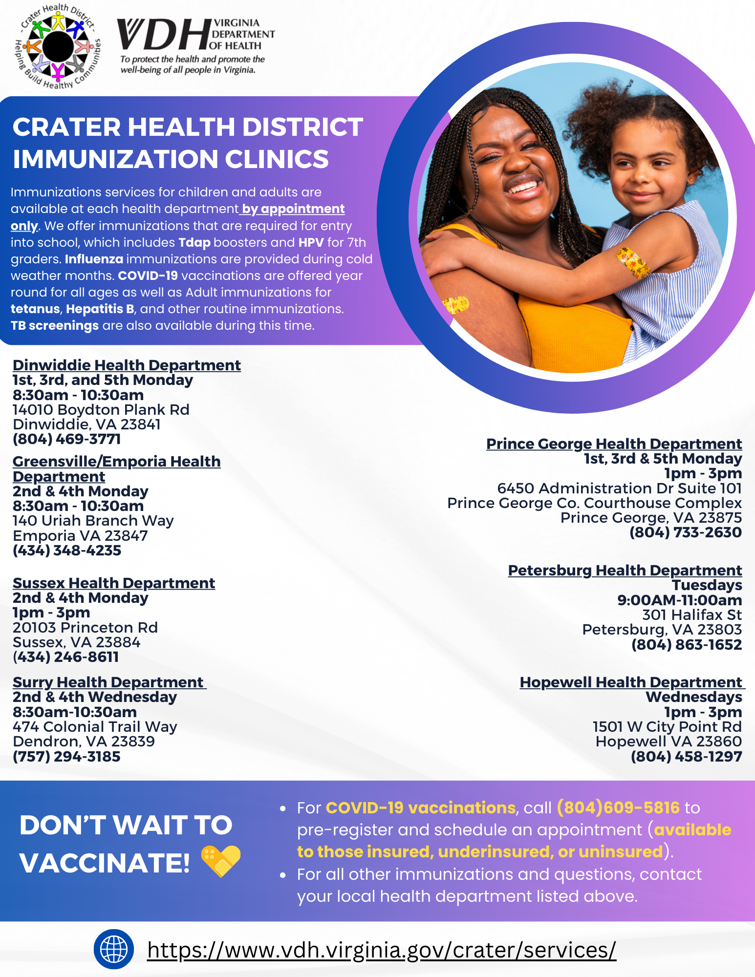 Crater District Health Departments