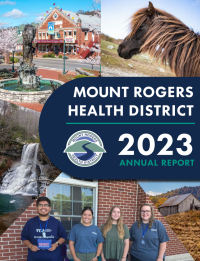 Mount Rogers Health District annual report cover page that leads to link