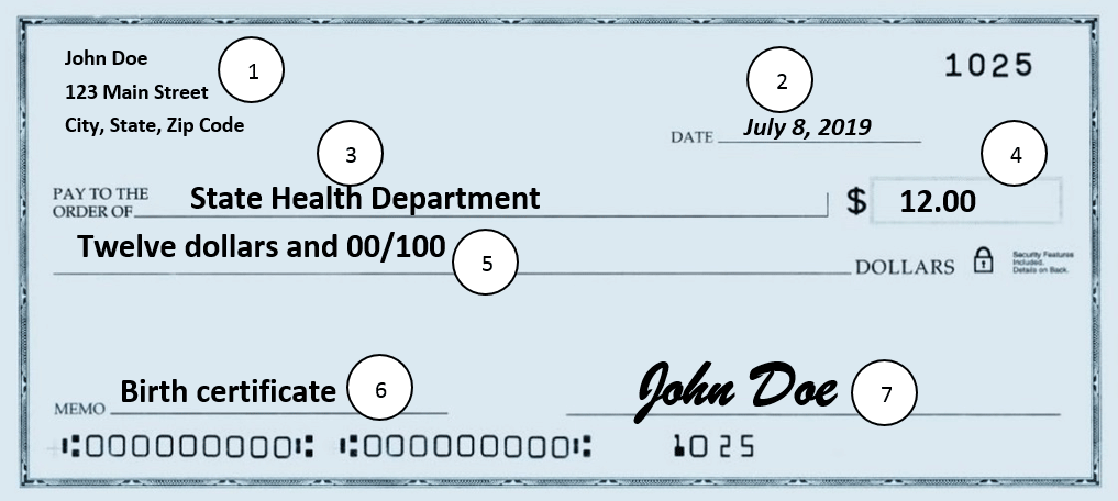 How to Complete a Check for the Office of Vital Records - Vital Records